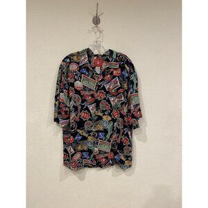 Tampa Bay Buccaneers Shirt Mens Large Black NFL Football All Over Print